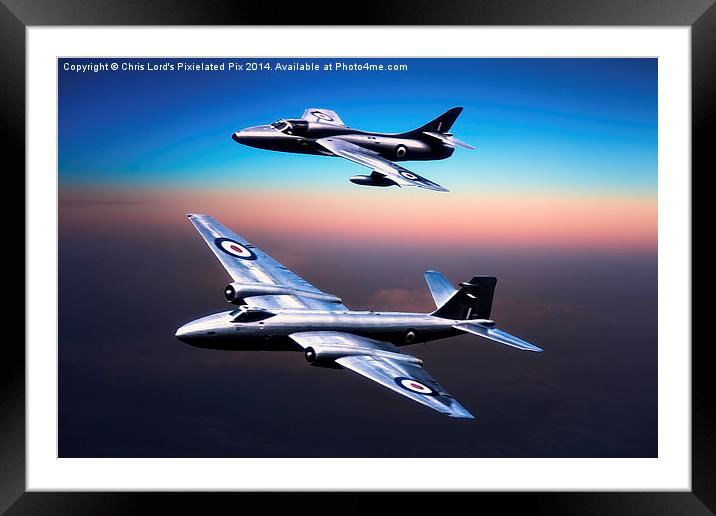  Canberra and Hawker Hunter Framed Mounted Print by Chris Lord