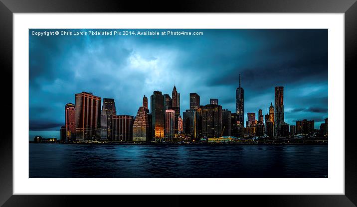  Manhattan At Dawn Framed Mounted Print by Chris Lord