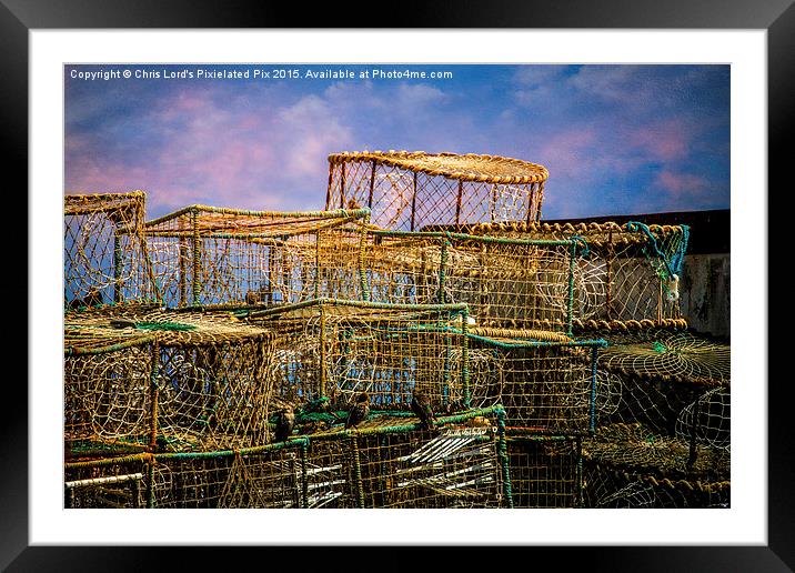 Wicker Fishing Baskets Framed Mounted Print by Chris Lord