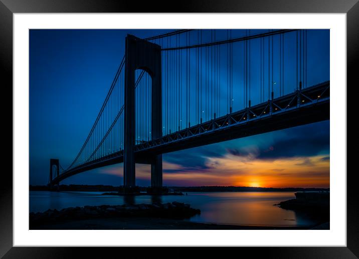 Verrazano Sunset Framed Mounted Print by Chris Lord