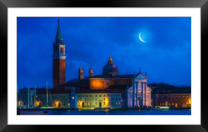 The Church of San Giorgio Maggiore In Venice Framed Mounted Print by Chris Lord