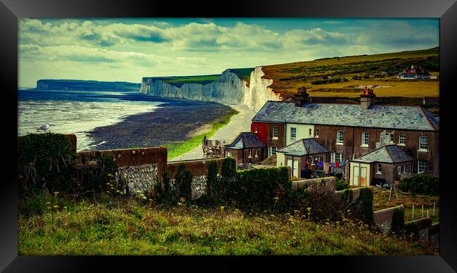 Birling Gap, East Sussex, And The Seven Sisters Framed Print by Chris Lord