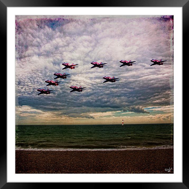Red Arrows Return Home Framed Mounted Print by Chris Lord