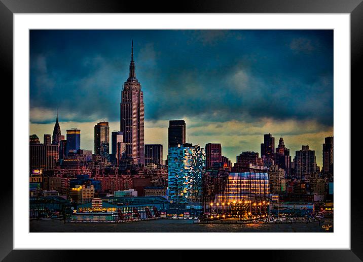 Midtown Manhattan Sun Down Framed Mounted Print by Chris Lord
