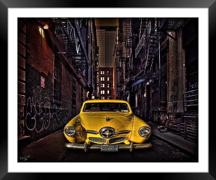 Back Alley Taxicab Framed Mounted Print by Chris Lord
