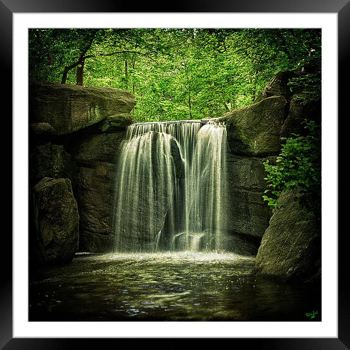 The Inner City Waterfall Framed Mounted Print by Chris Lord