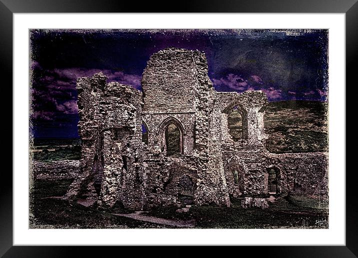 The Chapel Ruins At Corfe Castle Framed Mounted Print by Chris Lord