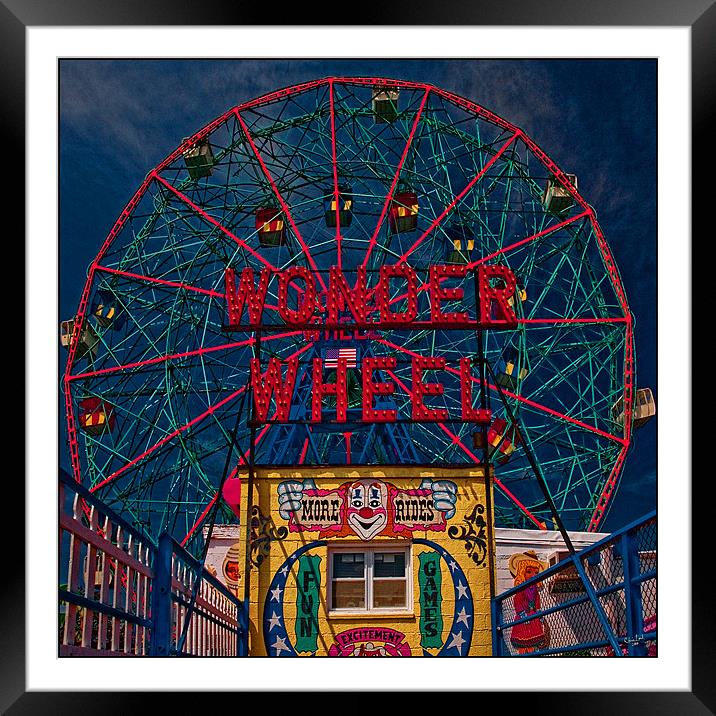 The Wonder Wheel Framed Mounted Print by Chris Lord