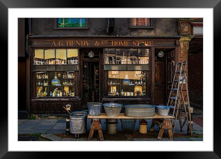 Classic Vintage British Hardware Store Framed Mounted Print by Chris Lord