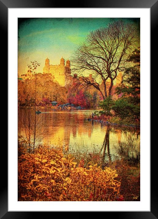 Autumn in Central Park Framed Mounted Print by Chris Lord