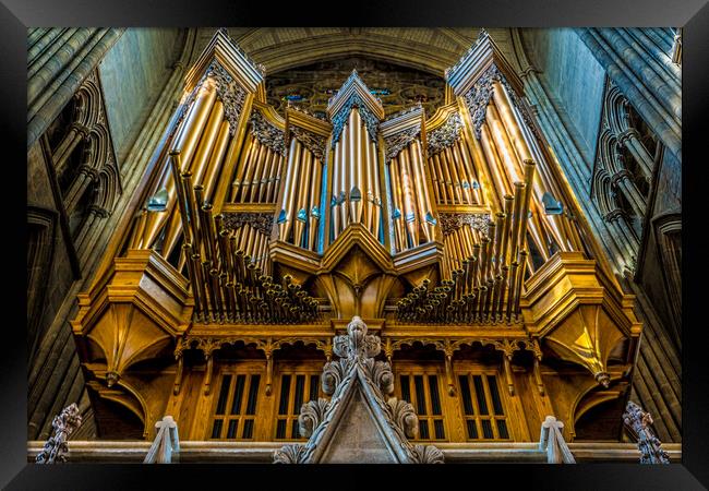 The Pipe Organ At Lancing College Framed Print by Chris Lord