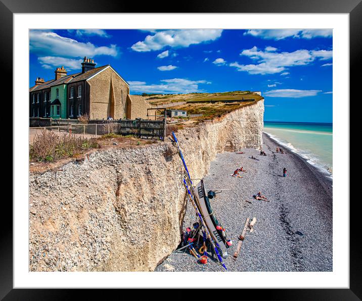 Birling Gap Beach Framed Mounted Print by Chris Lord