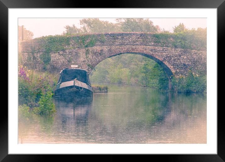 A Misty Morning On The Kennet And Avon canal Framed Mounted Print by Chris Lord