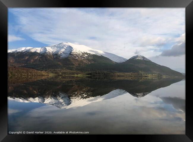 Outdoor mountain Reflections  Framed Print by David Harker