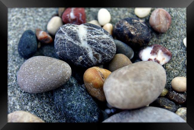 Aegean pebbles Framed Print by Karl Butler