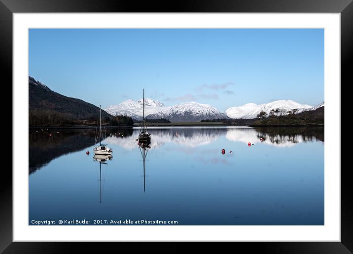 Loch Leven Reflections Framed Mounted Print by Karl Butler