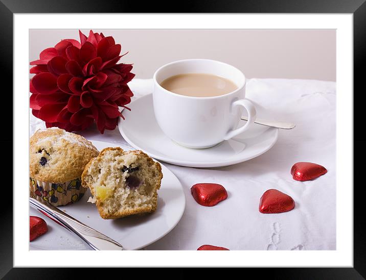A Romantic Cuppa Framed Mounted Print by Lynne Morris (Lswpp)