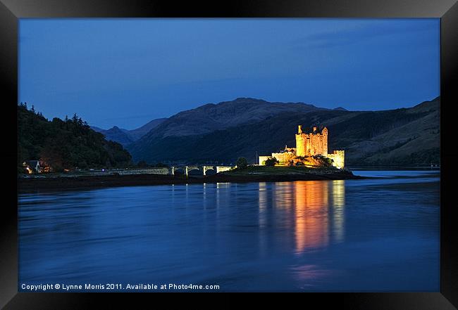 Eilean Donan By Night Framed Print by Lynne Morris (Lswpp)