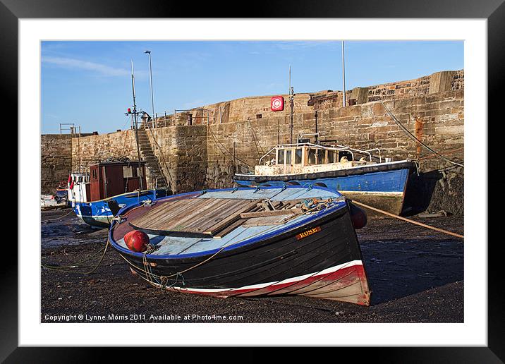 Boats At Low Tide Framed Mounted Print by Lynne Morris (Lswpp)