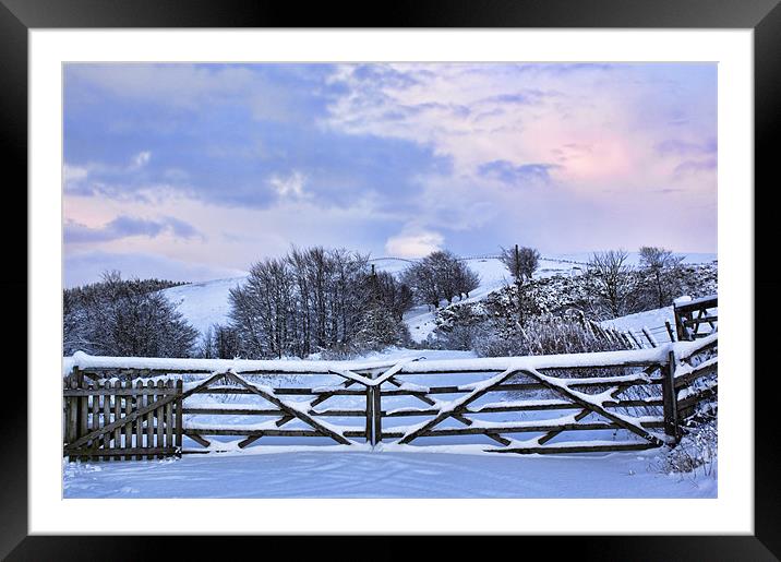 Snow Gates Framed Mounted Print by Lynne Morris (Lswpp)