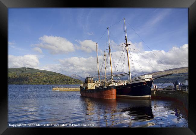 Boats At Loch Fyne Framed Print by Lynne Morris (Lswpp)