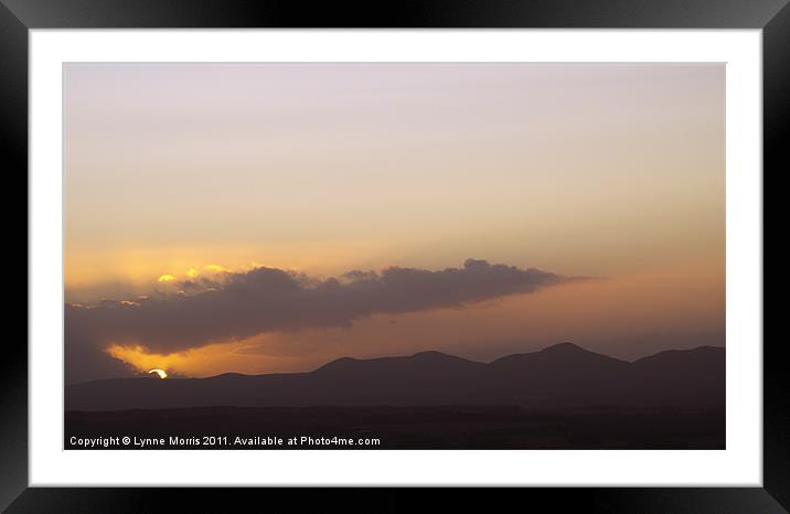 Sunset Over The Pentland Hills Framed Mounted Print by Lynne Morris (Lswpp)