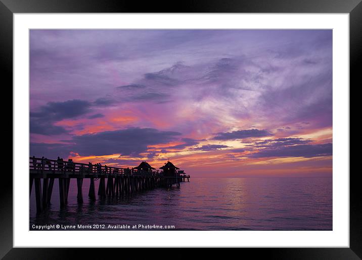 Naples Pier Framed Mounted Print by Lynne Morris (Lswpp)