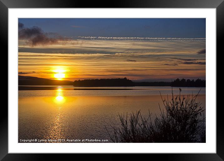 Sunset Over Gladhouse Reservoir Framed Mounted Print by Lynne Morris (Lswpp)