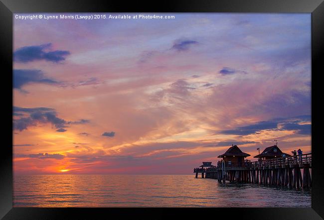  Sunset On Naples Beach Framed Print by Lynne Morris (Lswpp)