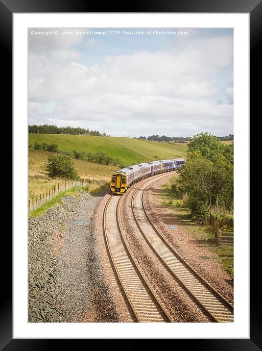  New Borders Train going through Borthwick Framed Mounted Print by Lynne Morris (Lswpp)