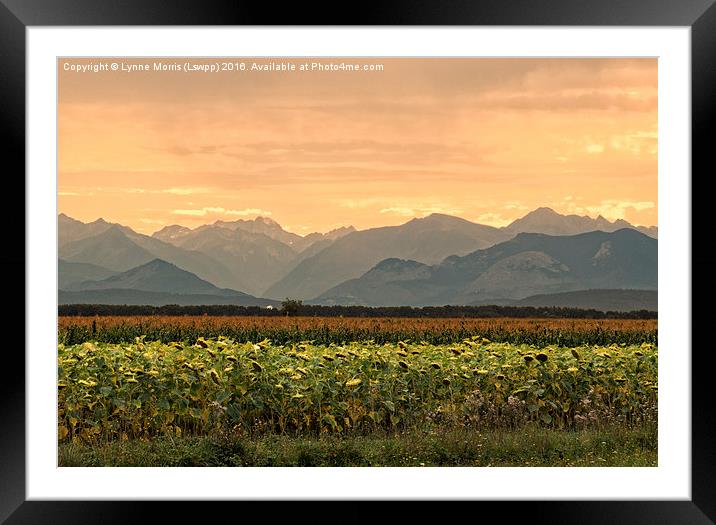  Sunset over the Pyrenees Framed Mounted Print by Lynne Morris (Lswpp)
