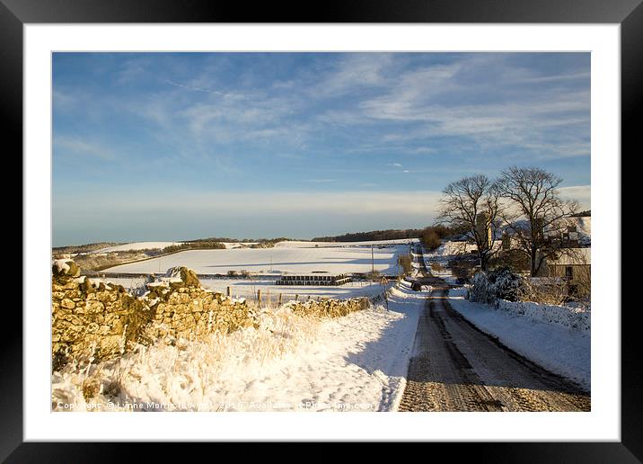 Winter Country Roads Framed Mounted Print by Lynne Morris (Lswpp)