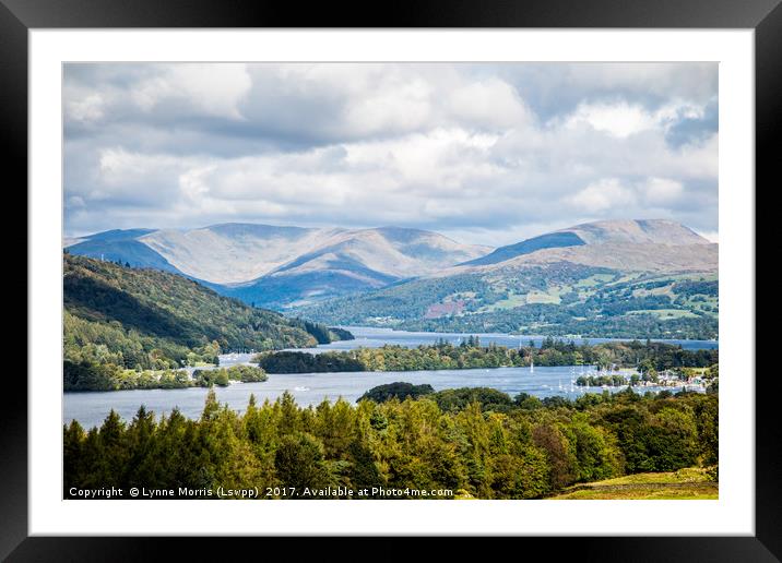 Lake Windermere Framed Mounted Print by Lynne Morris (Lswpp)