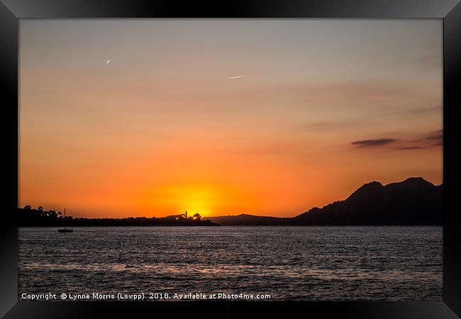 Sunrise over Puerto Pollensa  Framed Print by Lynne Morris (Lswpp)
