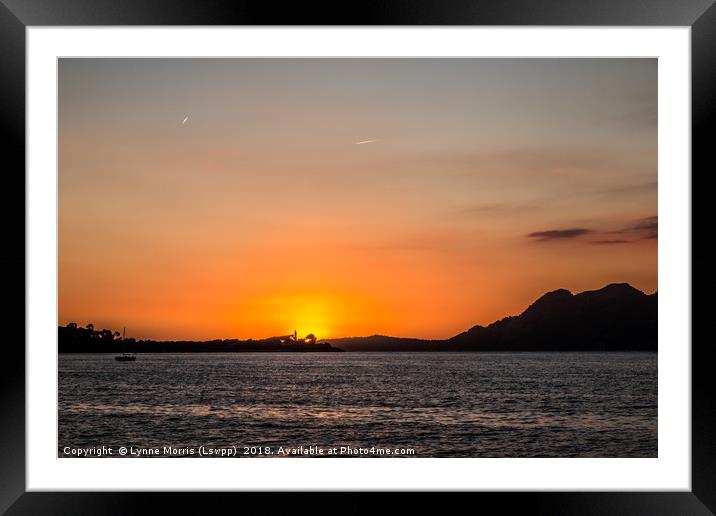 Sunrise over Puerto Pollensa  Framed Mounted Print by Lynne Morris (Lswpp)