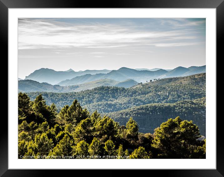 Mountain Layers Framed Mounted Print by Lynne Morris (Lswpp)