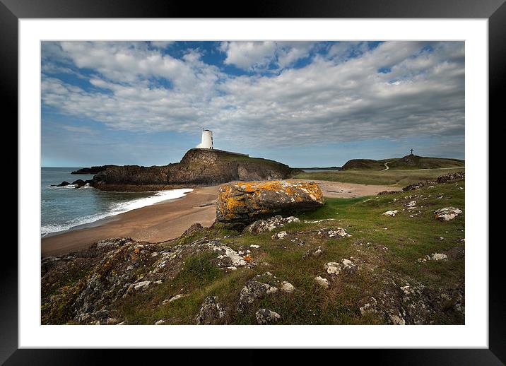 Tŵr Mawr lighthouse Llanddwyn Island  Anglesey Framed Mounted Print by Eddie John