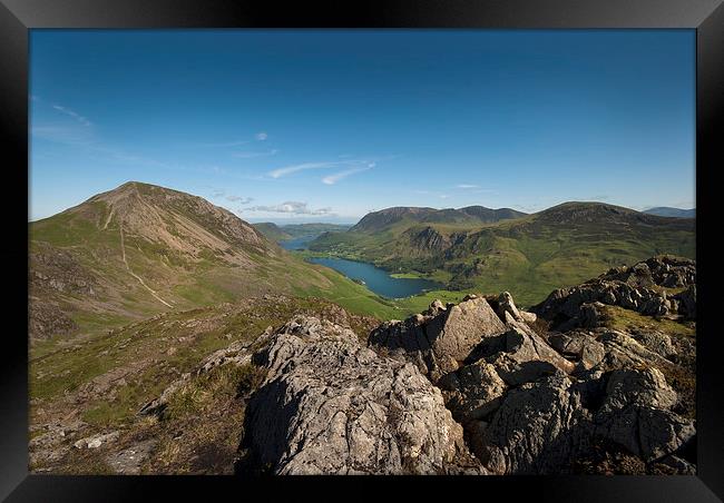 Buttermere and Crummock water Framed Print by Eddie John