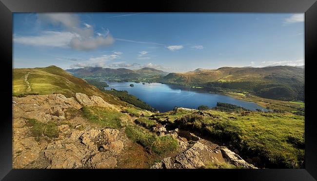 Cat bells and derwent water from maiden moor Framed Print by Eddie John