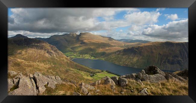 Wastwater and Scafell Pike  Framed Print by Eddie John
