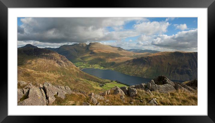 Wastwater and Scafell Pike  Framed Mounted Print by Eddie John