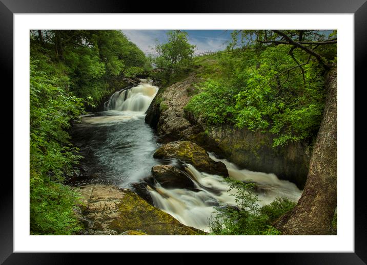 Beezley falls  - Yorkshire dales  Framed Mounted Print by Eddie John