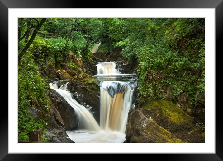 Pecca falls  - Ingleton- Yorkshire  Framed Mounted Print by Eddie John