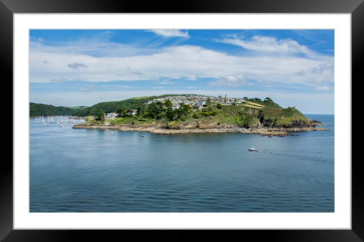 Polruan on the Fowey estuary Cornwall  Framed Mounted Print by Eddie John