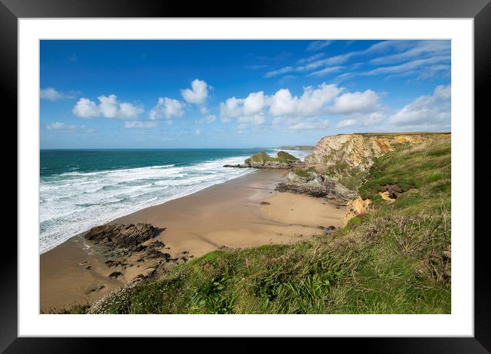 watergate bay cornwall  Framed Mounted Print by Eddie John