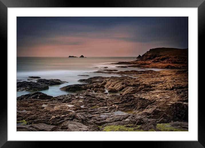 Boobys bay Trevose head Cornwall Framed Mounted Print by Eddie John