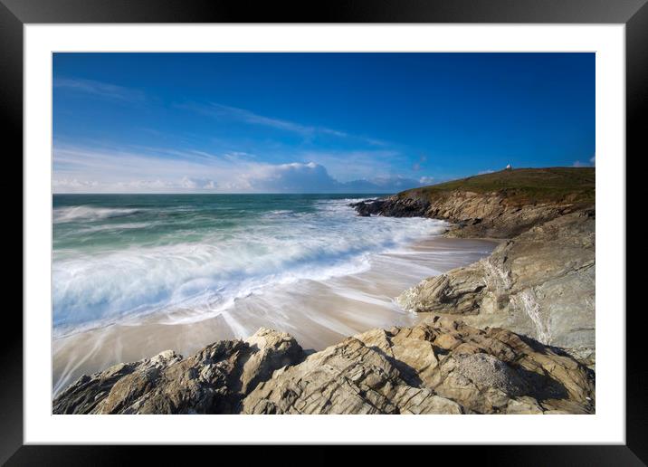 Little Fistral beach Cornwall Framed Mounted Print by Eddie John