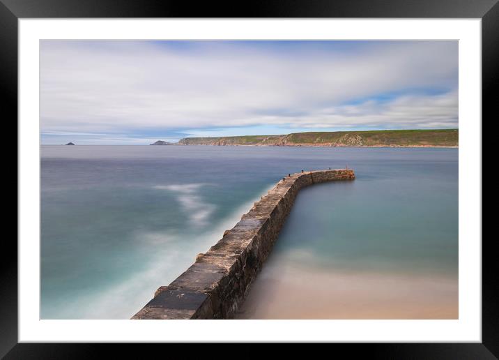Sennen cove and Cape Cornwall Framed Mounted Print by Eddie John