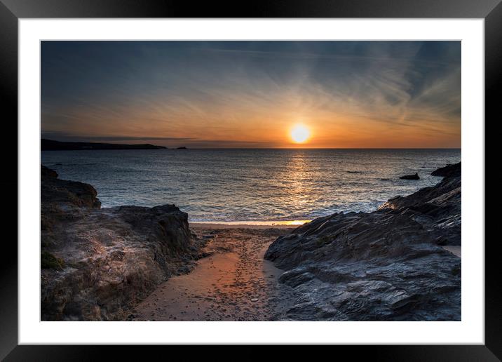 Cornwall sunset Framed Mounted Print by Eddie John