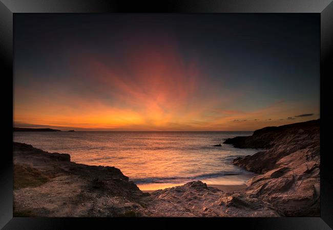 Sunset Newquay Cornwall Framed Print by Eddie John